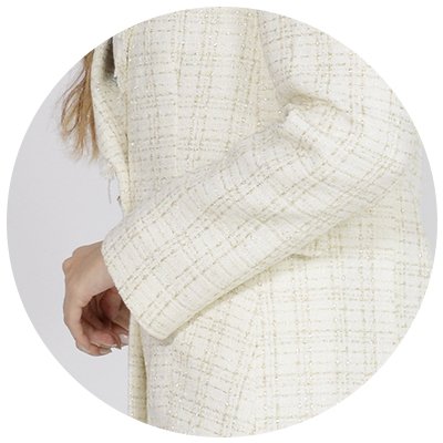 Blazer de Tweed Feminino - Preto - Queens Paris